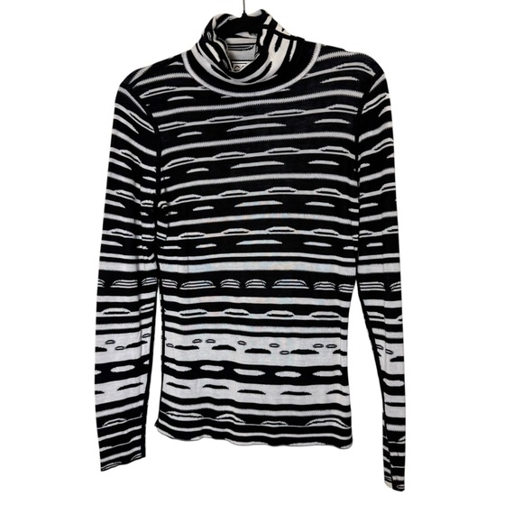 Carlisle Sweaters - Carlisle Vintage Womens Silk/Cotton Black and White Turtleneck sz S